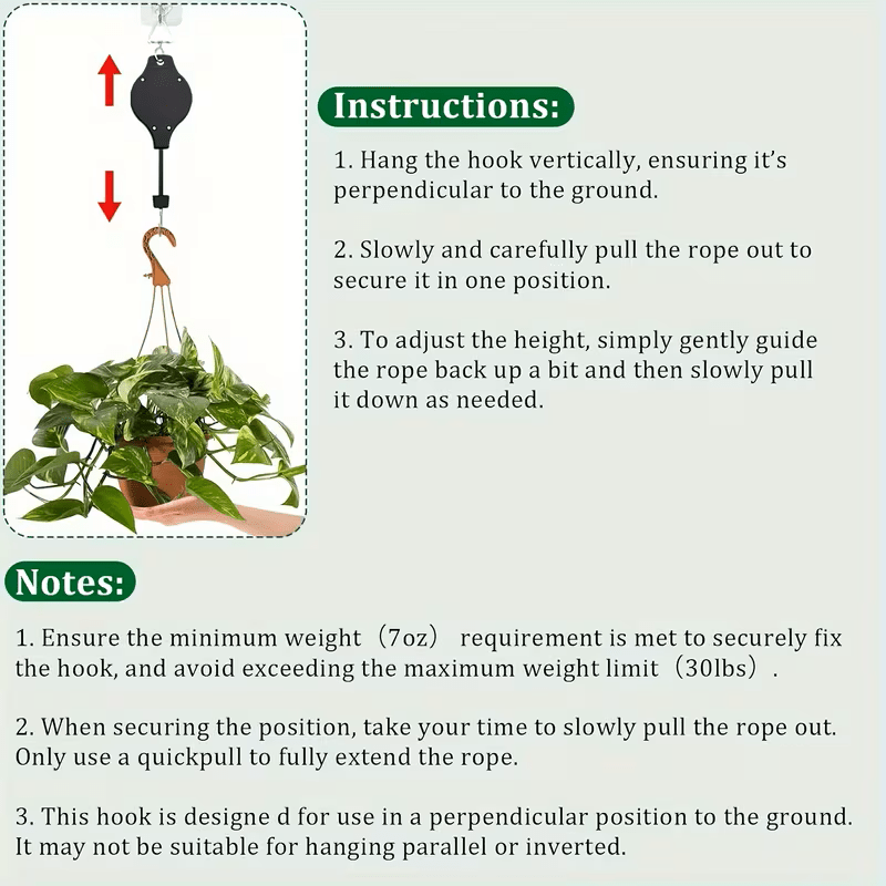 Plant Hanger Pulley Height Adjustable, Indoor Plant Hangers and Bird Feeder Hanger – image 10