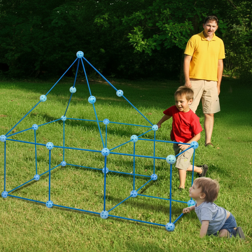 Den Building Kit for Kids, Fort Building Kit with Balls and Sticks
