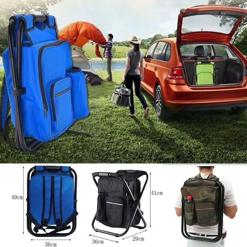 Camping Rucksack with Folding Chair and Cool Bag, Camping Chair Backpack for Fishing – image 9