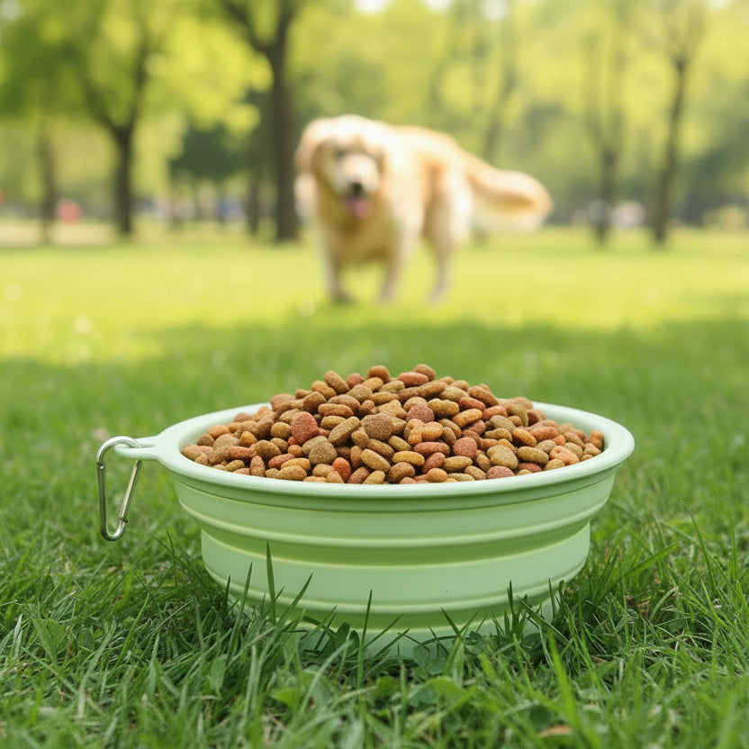 Collapsible Dog Water Bowl, Foldable Dog Food Bowl 550 ml, Silicone Travel Dog Bowl for Dogs and Cats