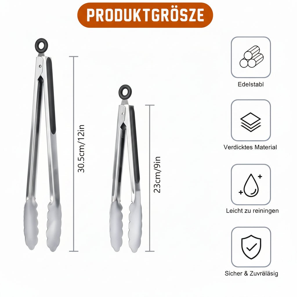 Stainless Steel BBQ Tongs 22.86 cm and 30.48 cm – image 6