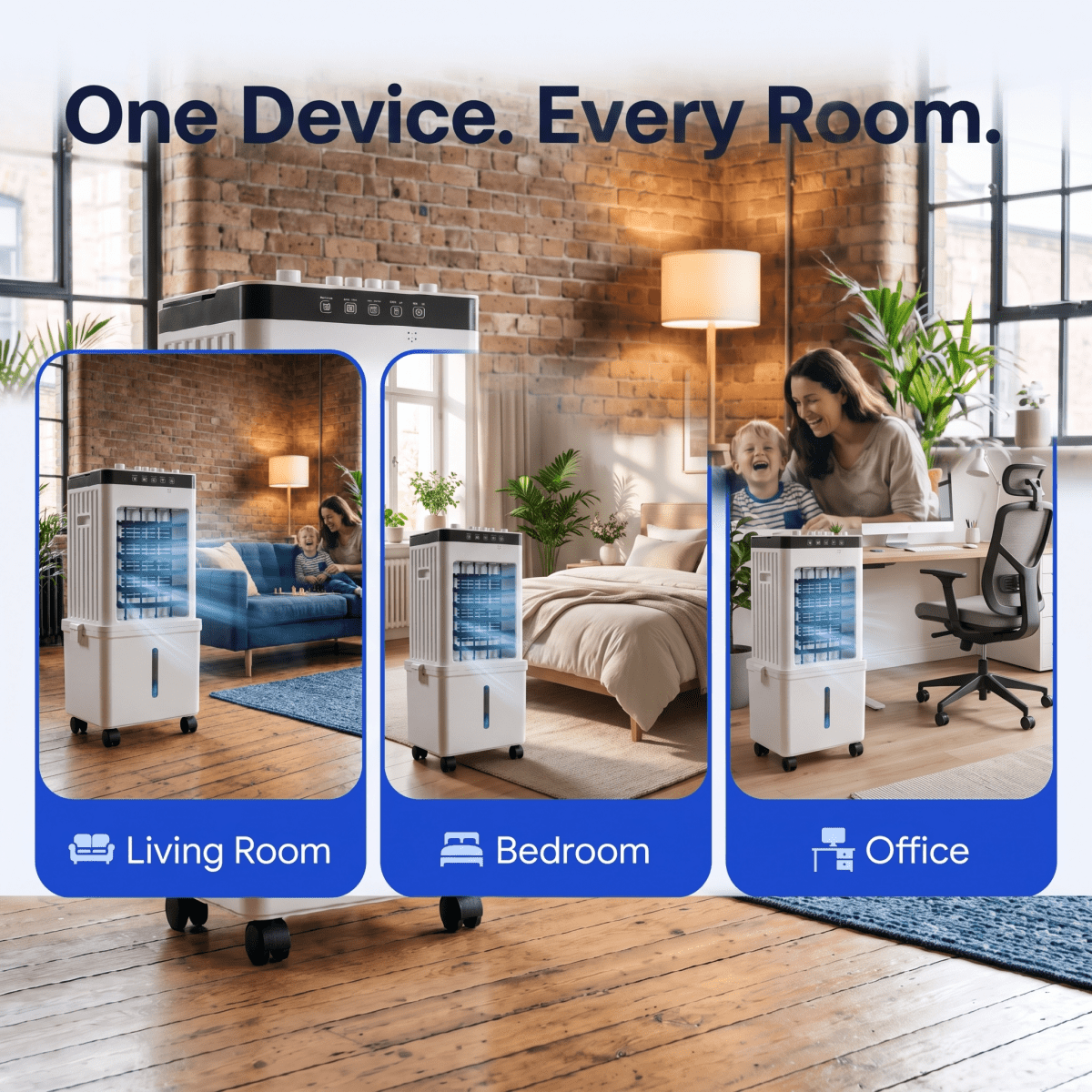 Portable Air Cooler with Ice Packs, Swamp Cooler for Bedroom