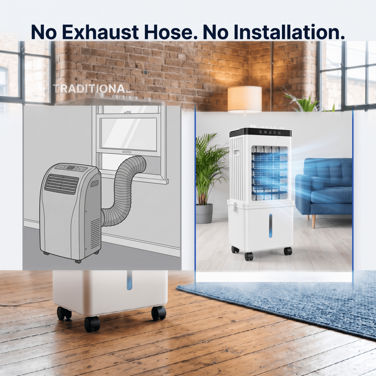Portable Air Cooler with Ice Packs, 3 in 1 Evaporative Air Cooler with Remote and Timer – image 4