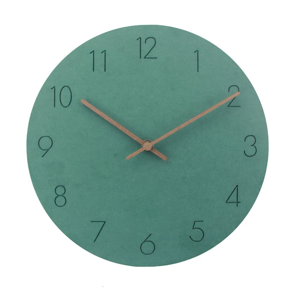 Silent Wall Clock, Kitchen Wall Clock Non Ticking, Modern Wall Clock for Bedroom and Living Room with Walnut Wood Hands_05