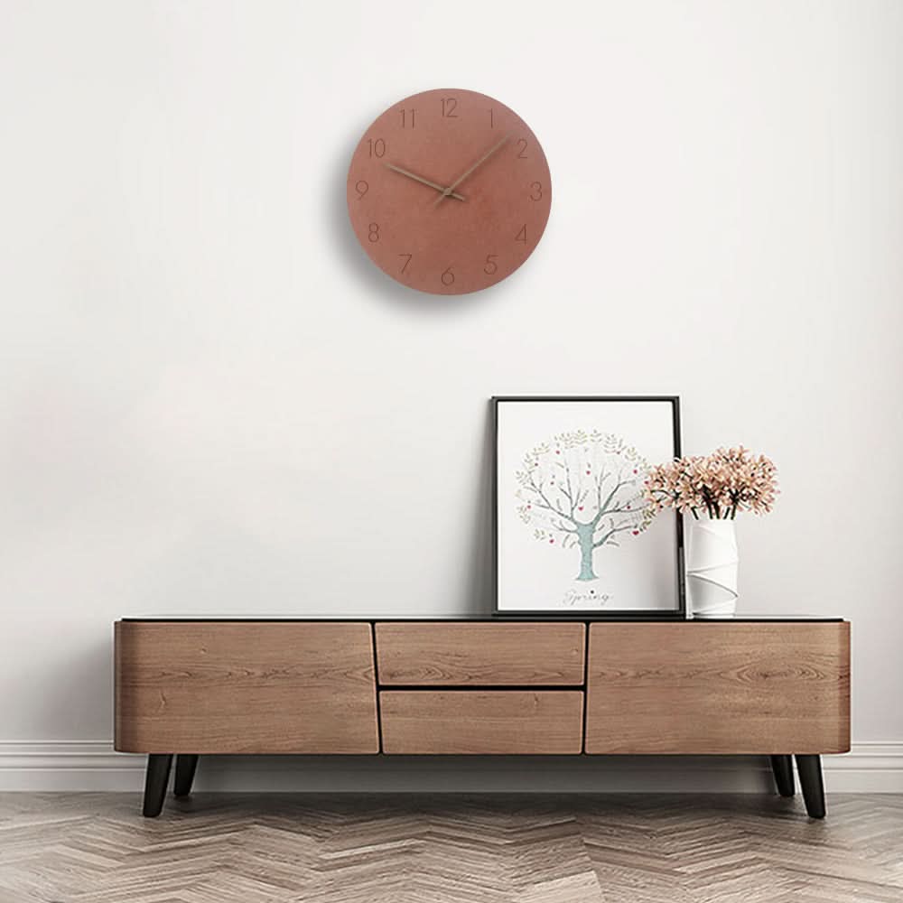 Silent Wall Clock, Kitchen Wall Clock Non Ticking, Modern Wall Clock for Bedroom and Living Room with Walnut Wood Hands_02