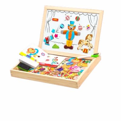 Magnetic Board for Kids, Drawing Board with Magnetic Cards, 3D Wooden Puzzle and Magnetic Game, Wooden Toys for Travel_19