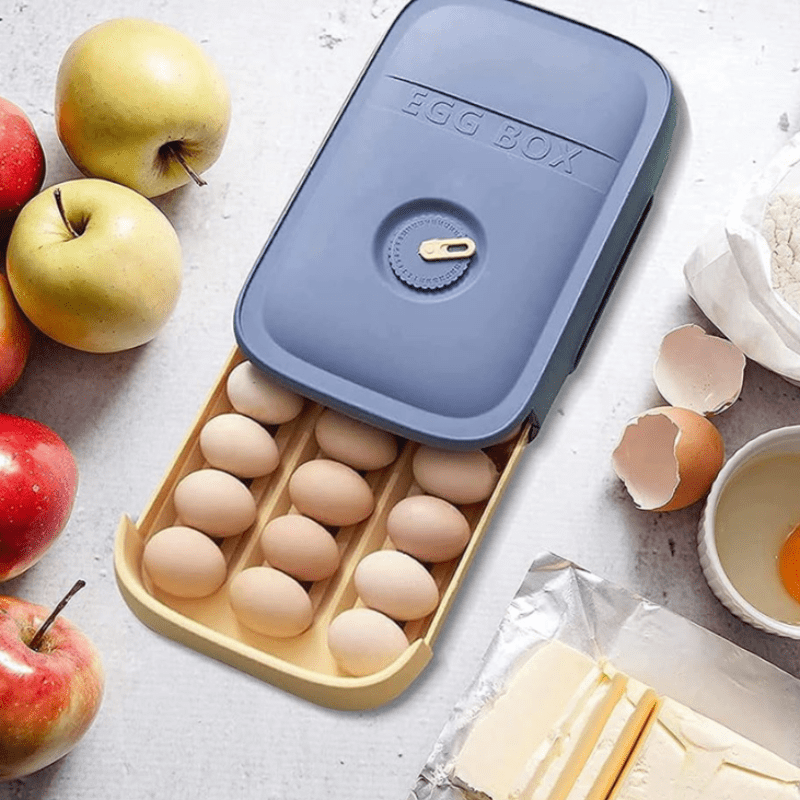 Pull Out Fridge Drawer for Eggs, Egg Holder for Fridge with Freshness Indicator, Egg Storage Container, Fridge Organiser_01