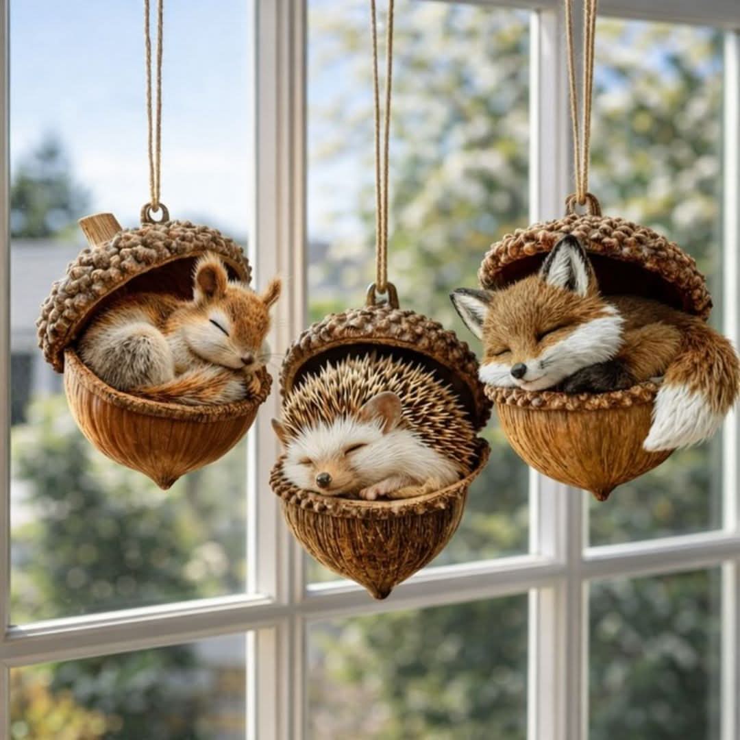 Garden Ornaments, Sleeping Animal Figurines for Indoor and Outdoor