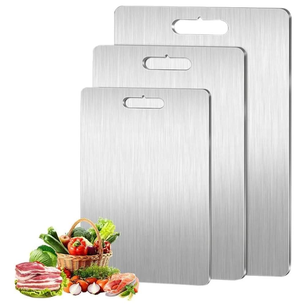 Stainless Steel Chopping Boards, Non Slip Metal Cutting Board for Dough and Serving