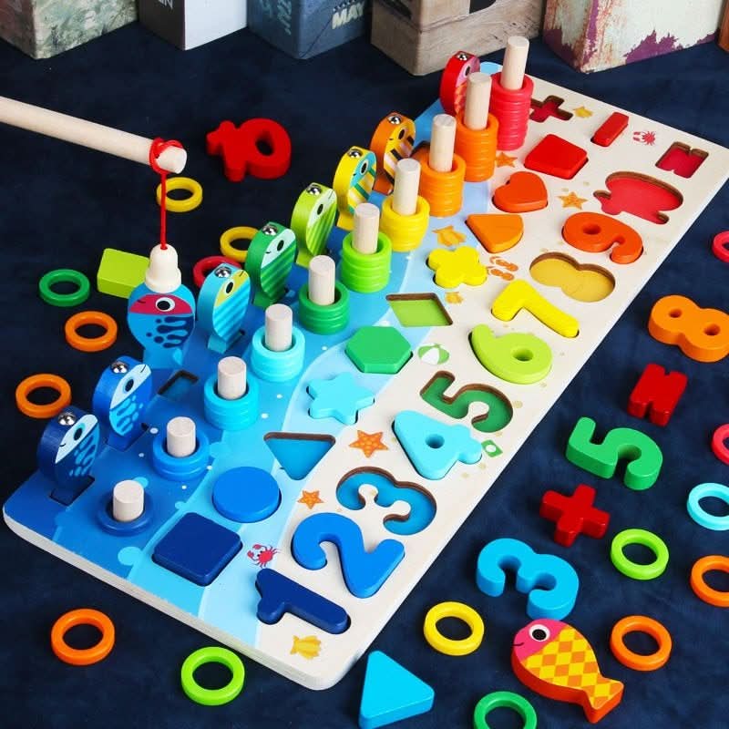 Wooden Learning Board, Fishing Game – image 6