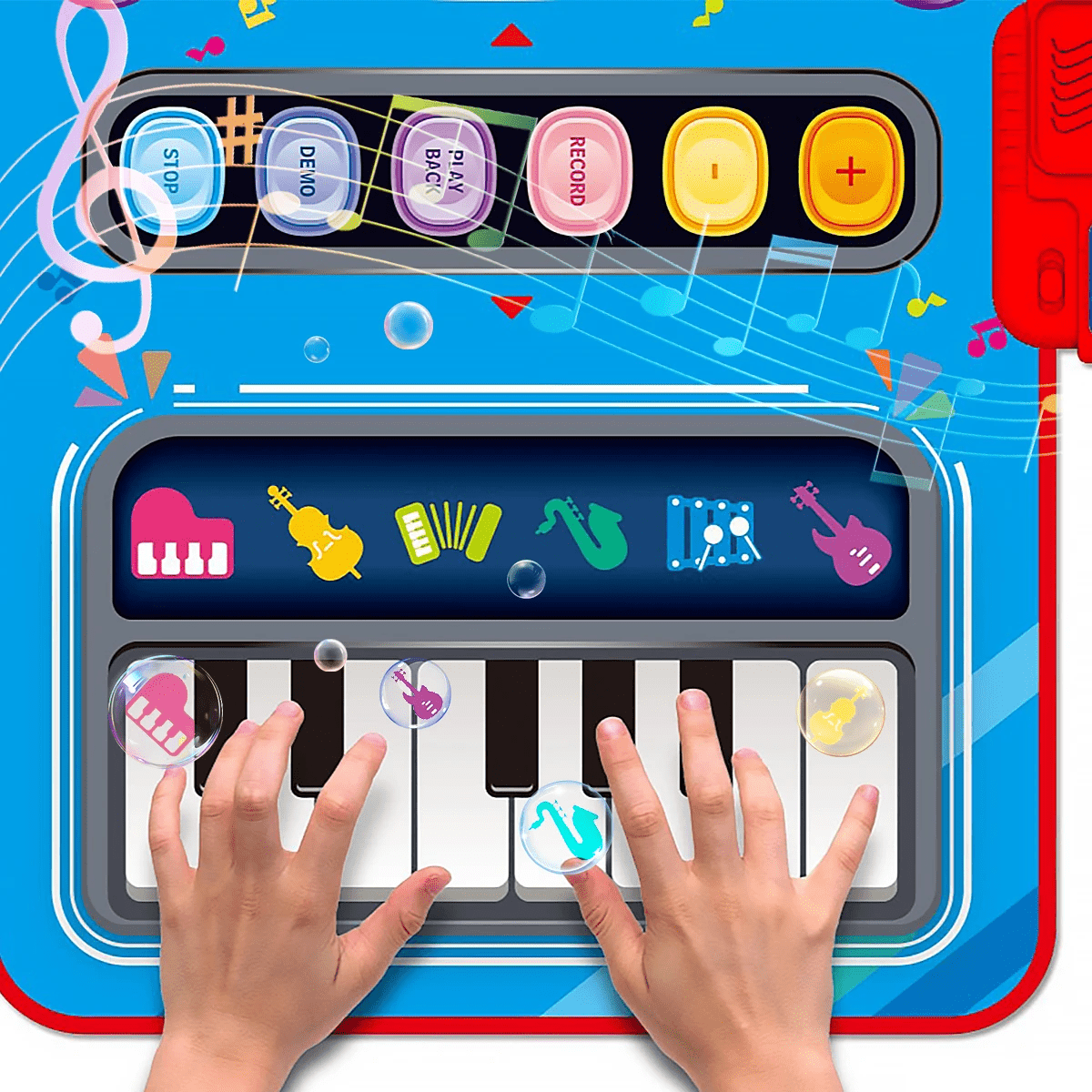 Kids Dance Mat with 5 Instruments, Musical Play Mat with Piano and Drums, Educational Toys from 3 Years_04