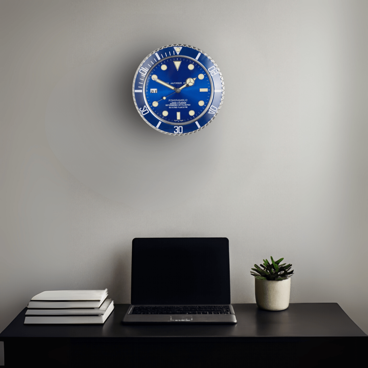 Silent Wall Clock with Luminous Hands, Modern Wall Clocks in Stainless Steel for Bedroom and Office