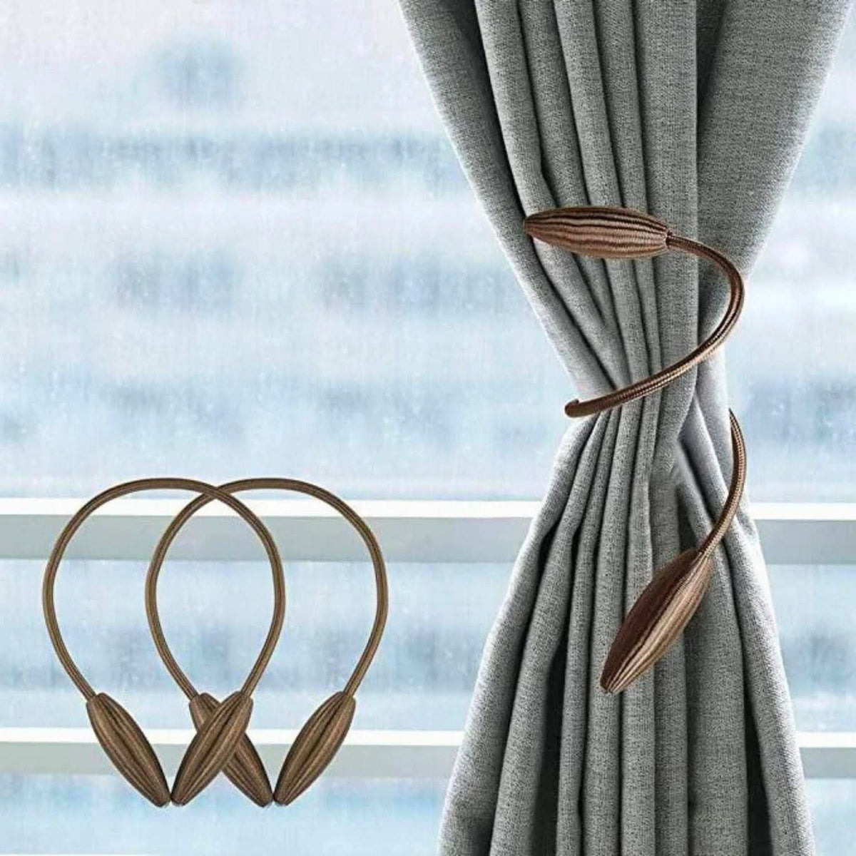 Curtain Tiebacks, Flexible Curtain Holders for Window Decoration, Metal Curtain Holdbacks 53 cm