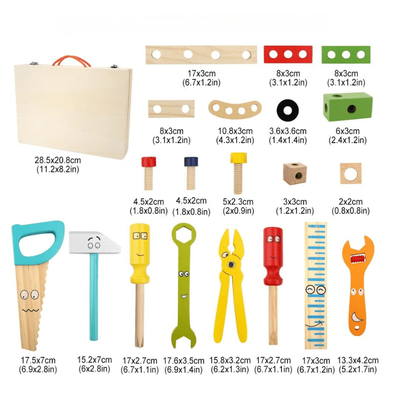 Wooden Construction Set with Toolbox, Montessori Toys and Wooden Toys for 3 Year Olds, Educational Toys for 4 Year Olds_02