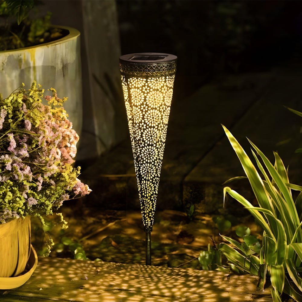 Solar Garden Lights, Solar Lights Outdoor Set of 2 with Ground Spike, Metal Solar Path Lights for Garden Decor_03
