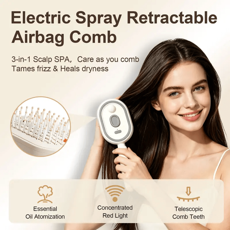 Hair Comb with Red Light and Spray, Electric Comb Rechargeable via USB, Cordless Hair Styling Comb for Home and Travel_05