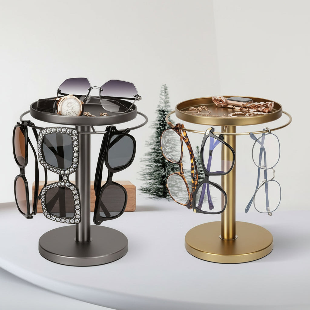 Glasses Holder Stand 360 Rotating, Sunglasses Holder for Desk