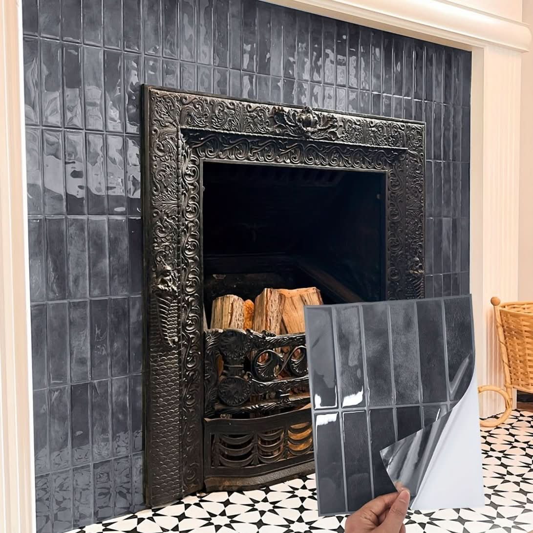 Kitchen Wall Tiles Self Adhesive, 3D Stick on Tiles for Bathroom, Waterproof PVC Wall Panels, Peel and Stick Tiles_05