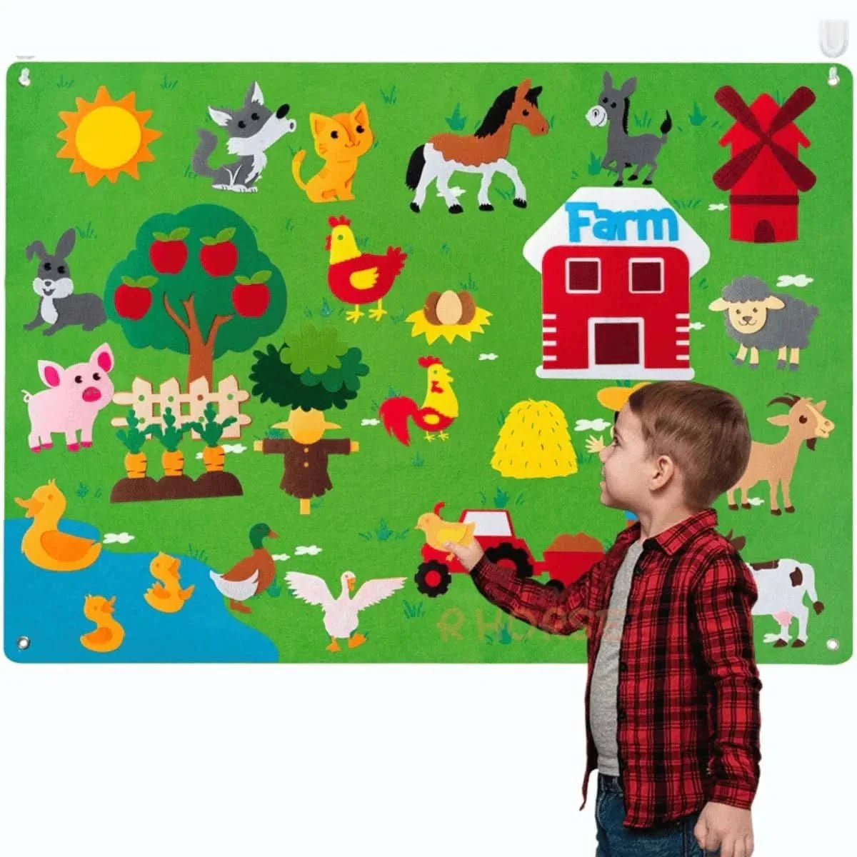 Felt Board for Kids with Felt Animals, Educational Toys, Felt Story Board 75 x 105 cm, Learning Toys_06