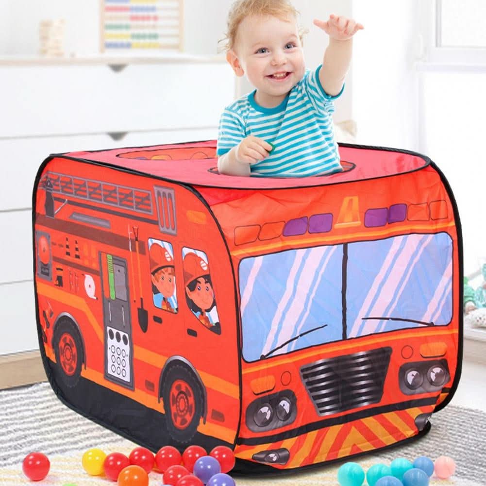 Kids Playhouse, Indoor Childrens Play Tent for Role Play, Fire Engine and School Bus Kids Tent, Toys for 3 Year Olds_02