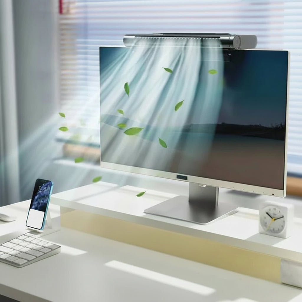Bladeless Fan with Lamp, USB Desk Fan for Bedside Table