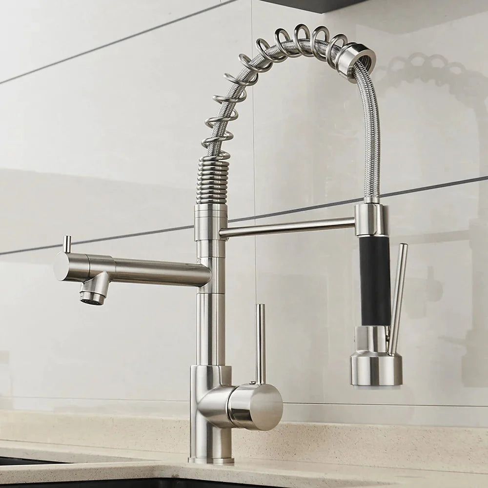 Kitchen Taps, Brass Kitchen Sink Tap with Flexible Hose – image 18