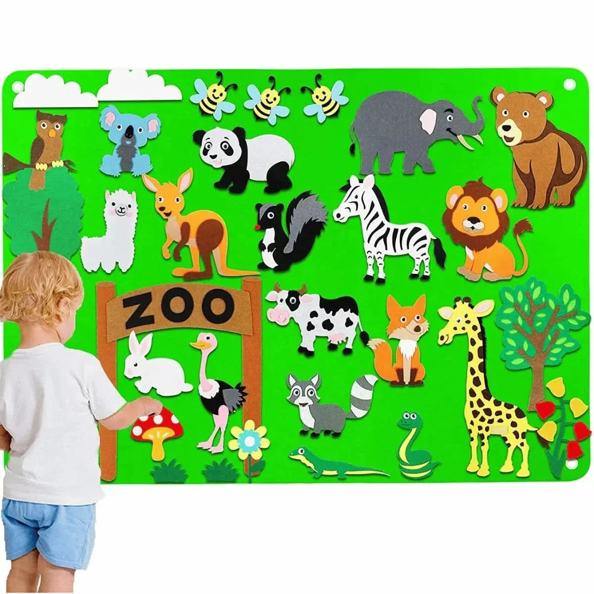 Felt Board with Felt Animals and Felt Stickers, Toys for 3 Year Olds, Imaginative Play Toys, 75 x 105 cm_07