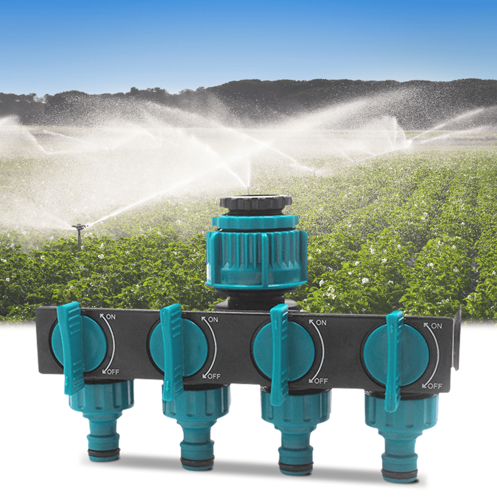 4 Way Garden Hose Splitter, Hose Tap Connector with Separate Flow Control, Hosepipe Connector for Outside Tap