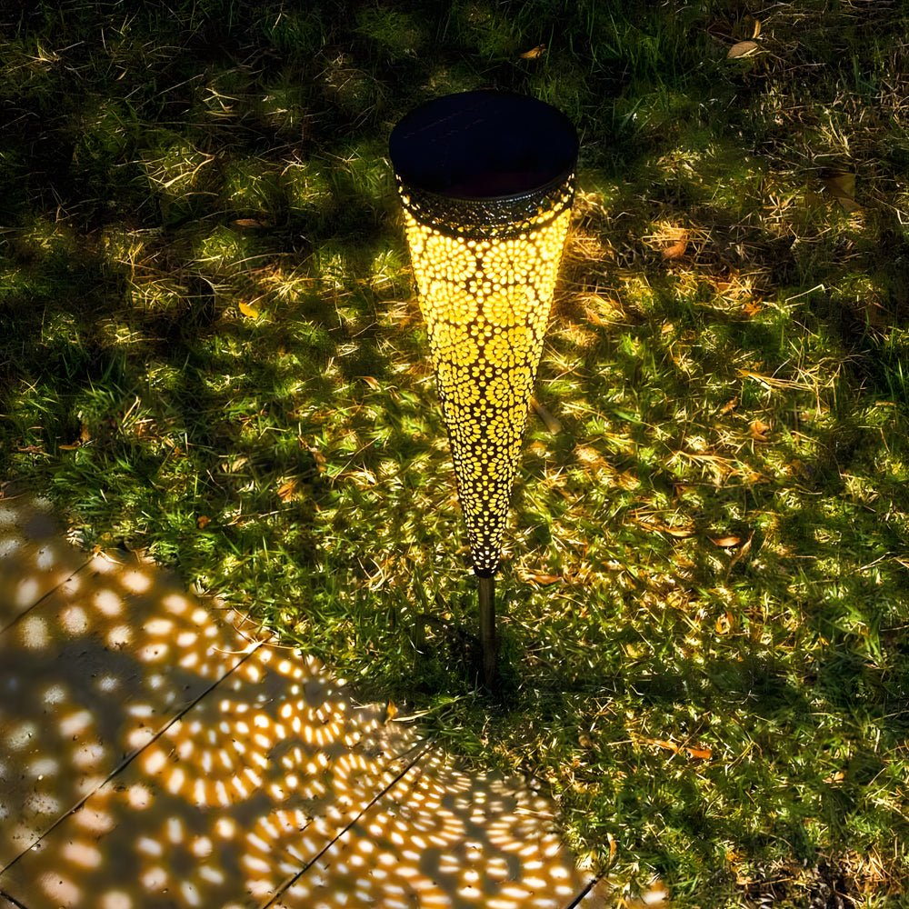 Solar Garden Lights, Solar Lights Outdoor Set of 2 with Ground Spike, Metal Solar Path Lights for Garden Decor_02