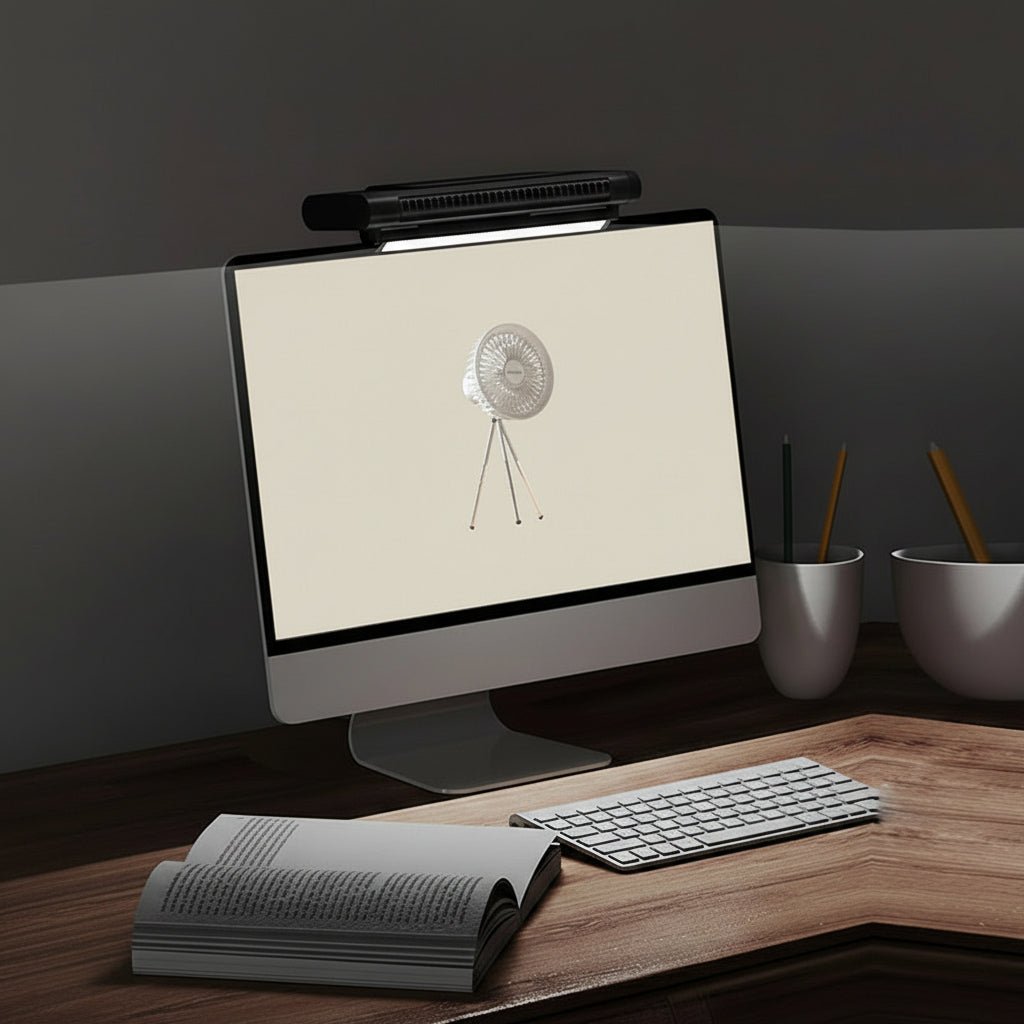 Bladeless Fan with Lamp, USB Desk Fan for Bedside Table – image 4