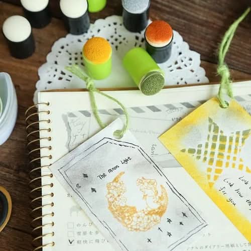 Stamp Set for Kids with 20 Colour Ink Pads and Rulers, Arts and Crafts for Kids – image 4