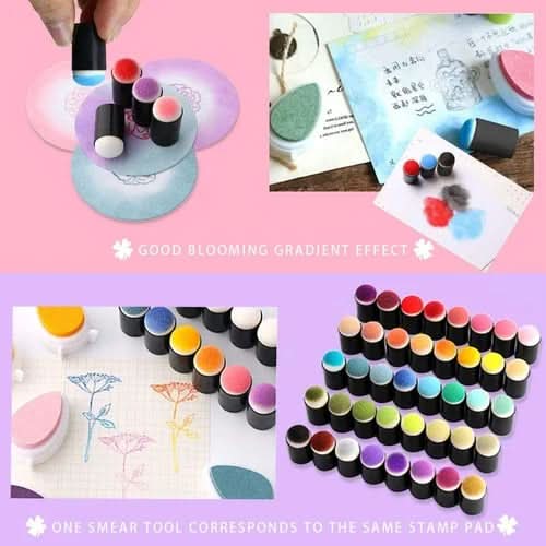 Finger Paint Set with Stamps and Ink Pad, Childrens Paint Set with Ruler, Arts and Crafts for Kids, Childrens Stamps_01