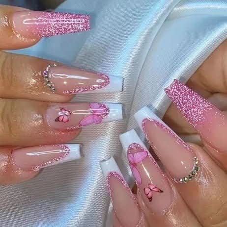 Pink Press On Nails with Glue, 24 Stick On Nails – image 6