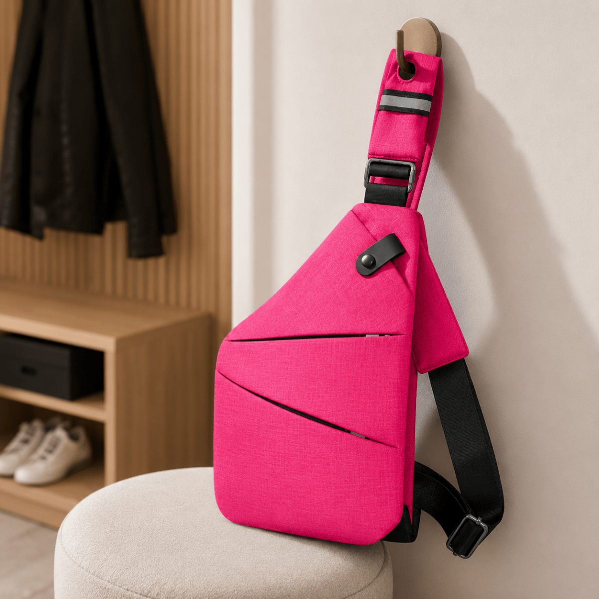 RFID Shoulder Bag with Cut Resistant Strap, Water Repellent Travel Crossbody Bag – image 8
