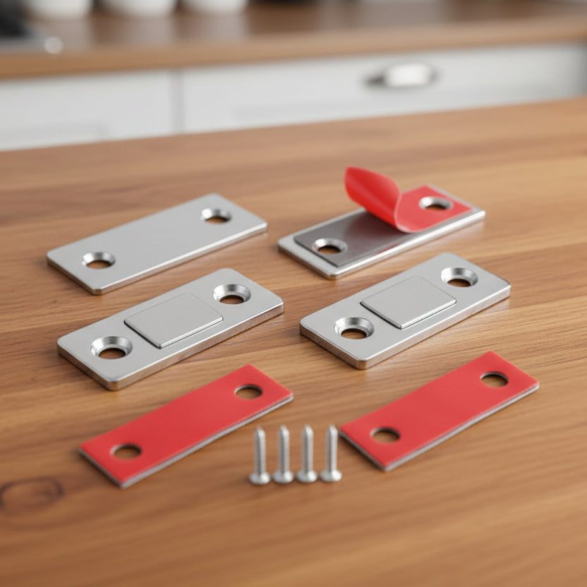 Magnetic Door Catch Self Adhesive, No Drill Magnetic Catch for Cupboards and Wardrobes, Motorhome Door Catch_00