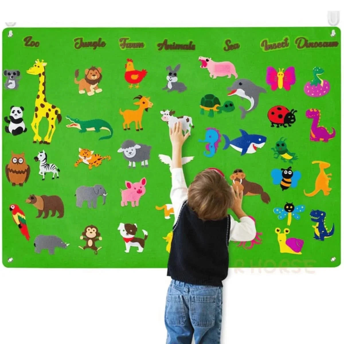 Felt Board for Kids with Felt Animals, Educational Toys, Felt Story Board 75 x 105 cm, Learning Toys_09