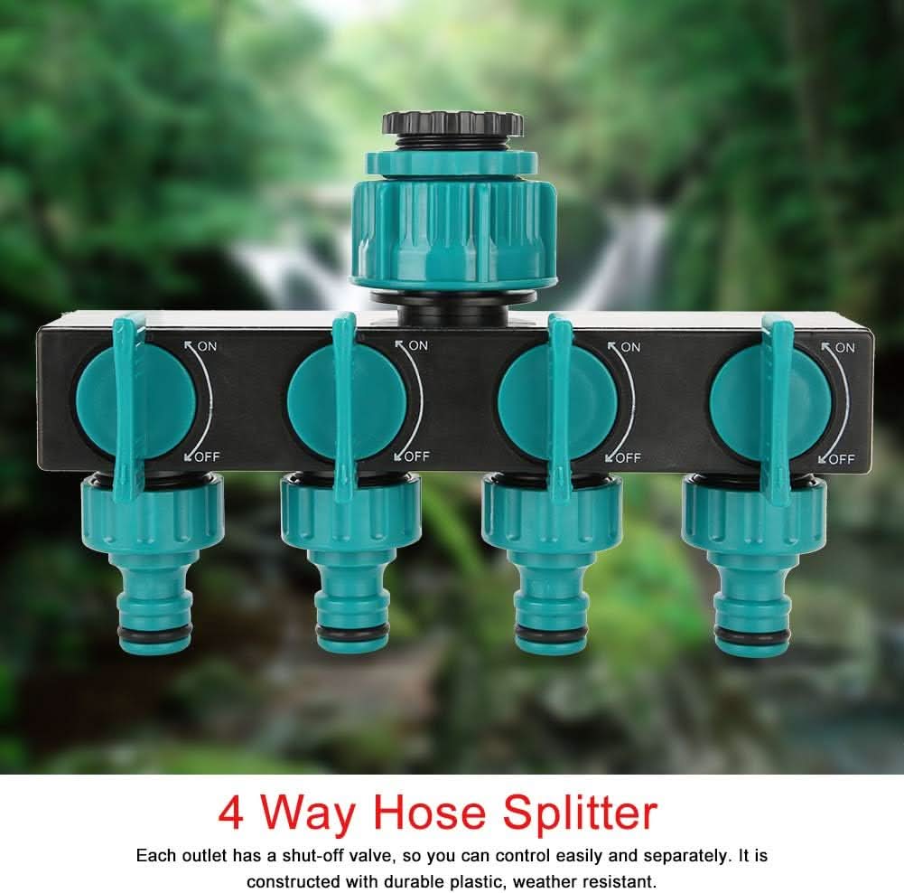 4 Way Garden Hose Splitter, Hose Tap Connector with Separate Flow Control – image 8