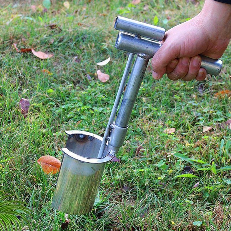 Garden Dibber Stainless Steel with T Handle, Dibber Tool for Planting