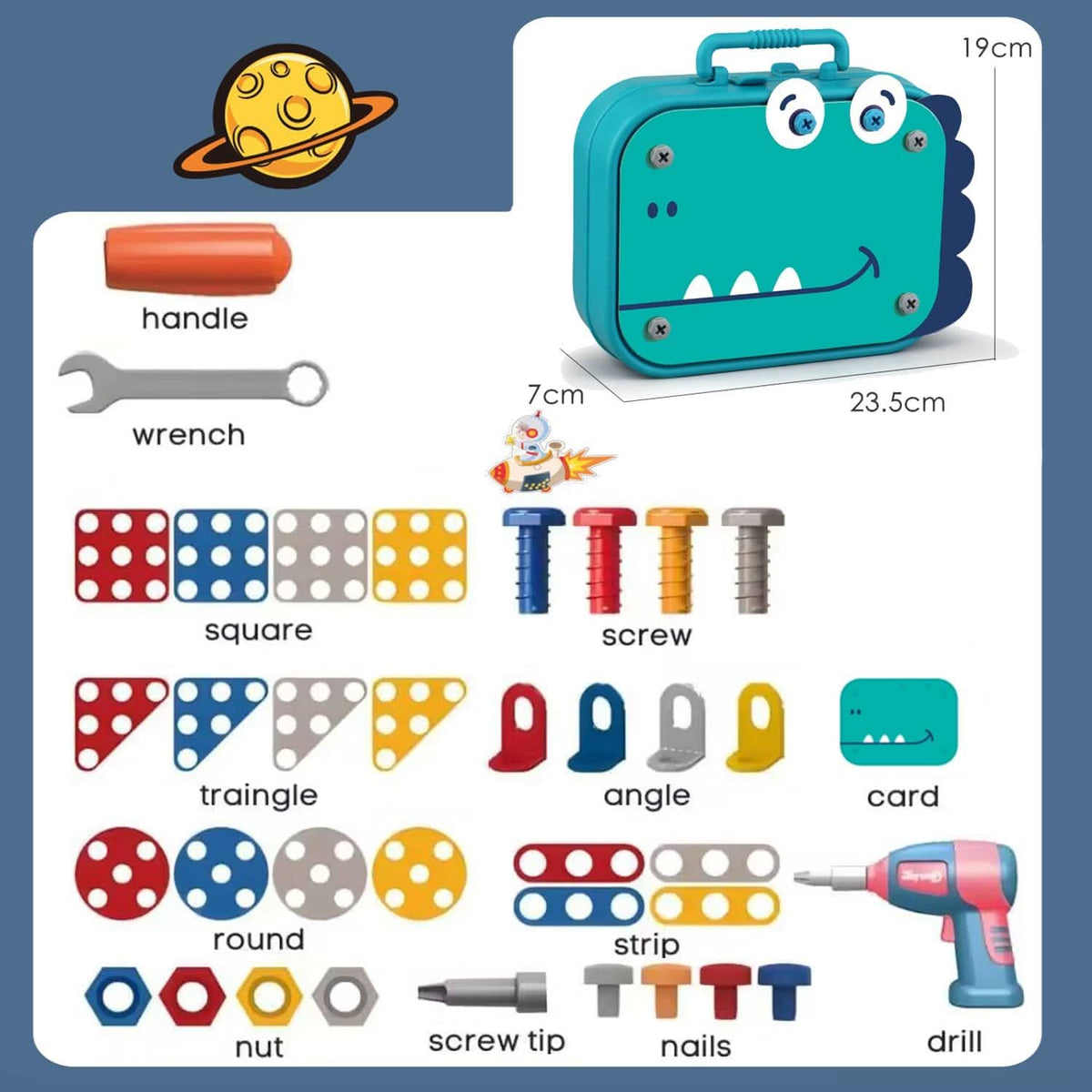 Childrens Tool Set with Toy Drill, Educational Toys for Creativity and Learning – image 5
