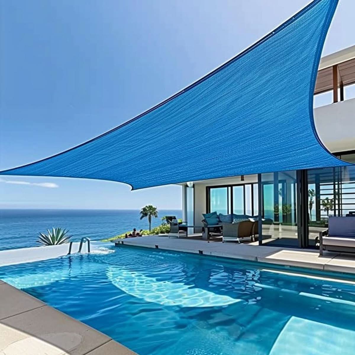 Sun Shade Sail 3 x 4 m Rectangle, Garden Shade Sail for Patio and Balcony, Sun Sail with Fastening Ropes_01