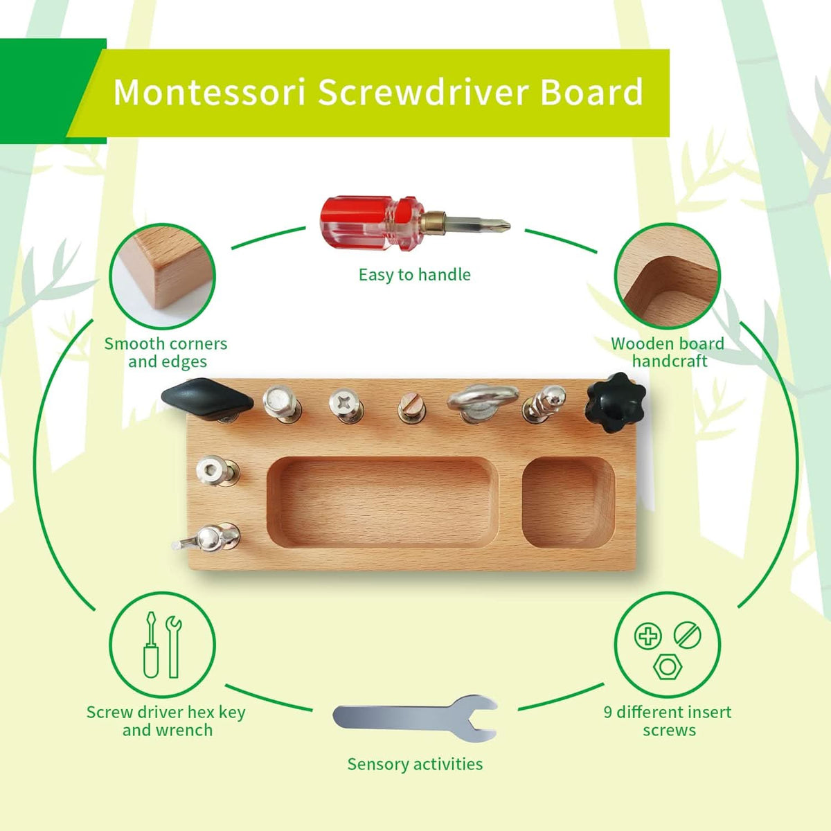 Montessori Busy Board with Real Tools, Montessori Toys