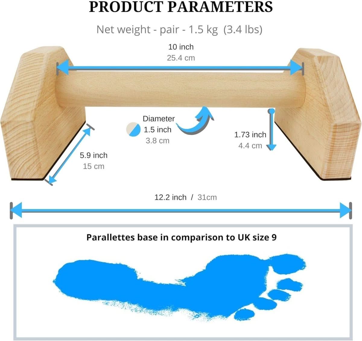 Wooden Parallettes, Exercise Equipment for Home Gym – image 4