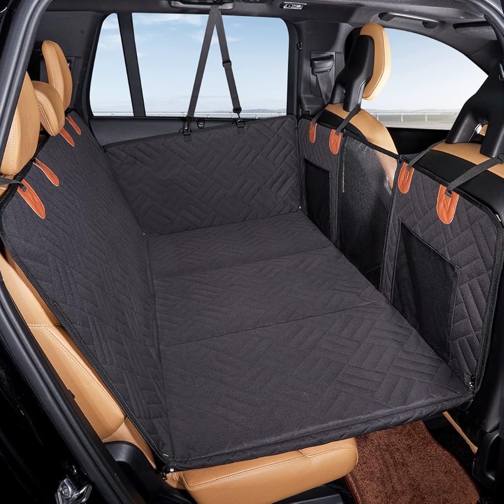 Dog Car Seat Cover, Waterproof Car Seat Covers, Back Seat Cover for Dogs with Side Barriers and Non Slip Base_00
