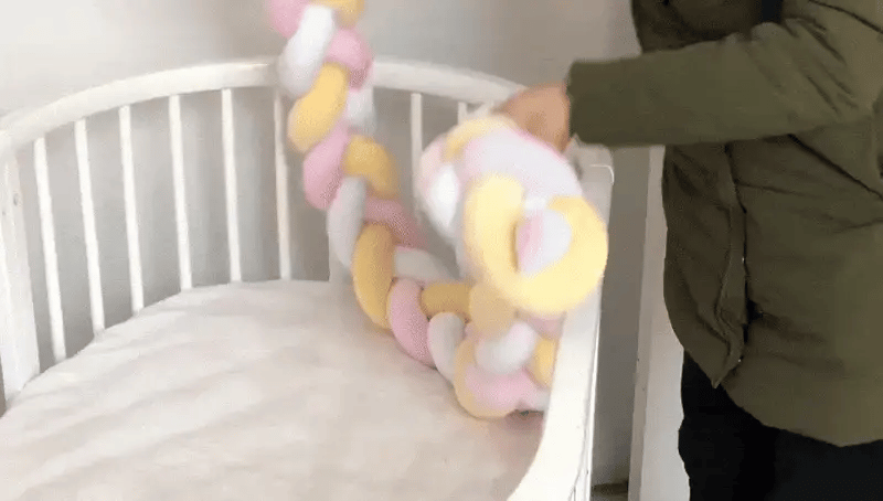 Braided Cot Bumper, Cotton Woven Crib Bumper in 1 to 4 m Lengths, Nursery Decor in Solid Colours_40
