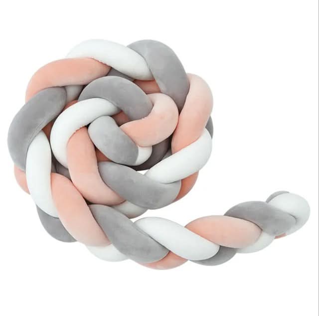 Braided Cot Bumper, Cotton Woven Crib Bumper in 1 to 4 m Lengths, Nursery Decor in Solid Colours_30