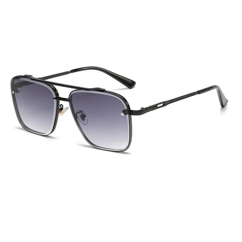 Metal Sunglasses with Gradient Lenses, Oversized Sunglasses with Large Metal Frame – image 13