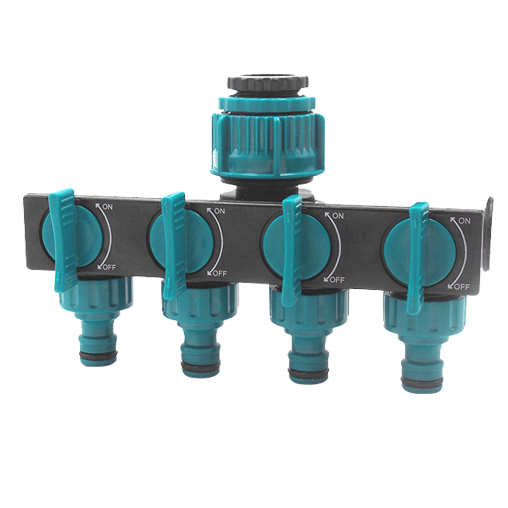 4 Way Garden Hose Splitter, Hose Tap Connector with Separate Flow Control