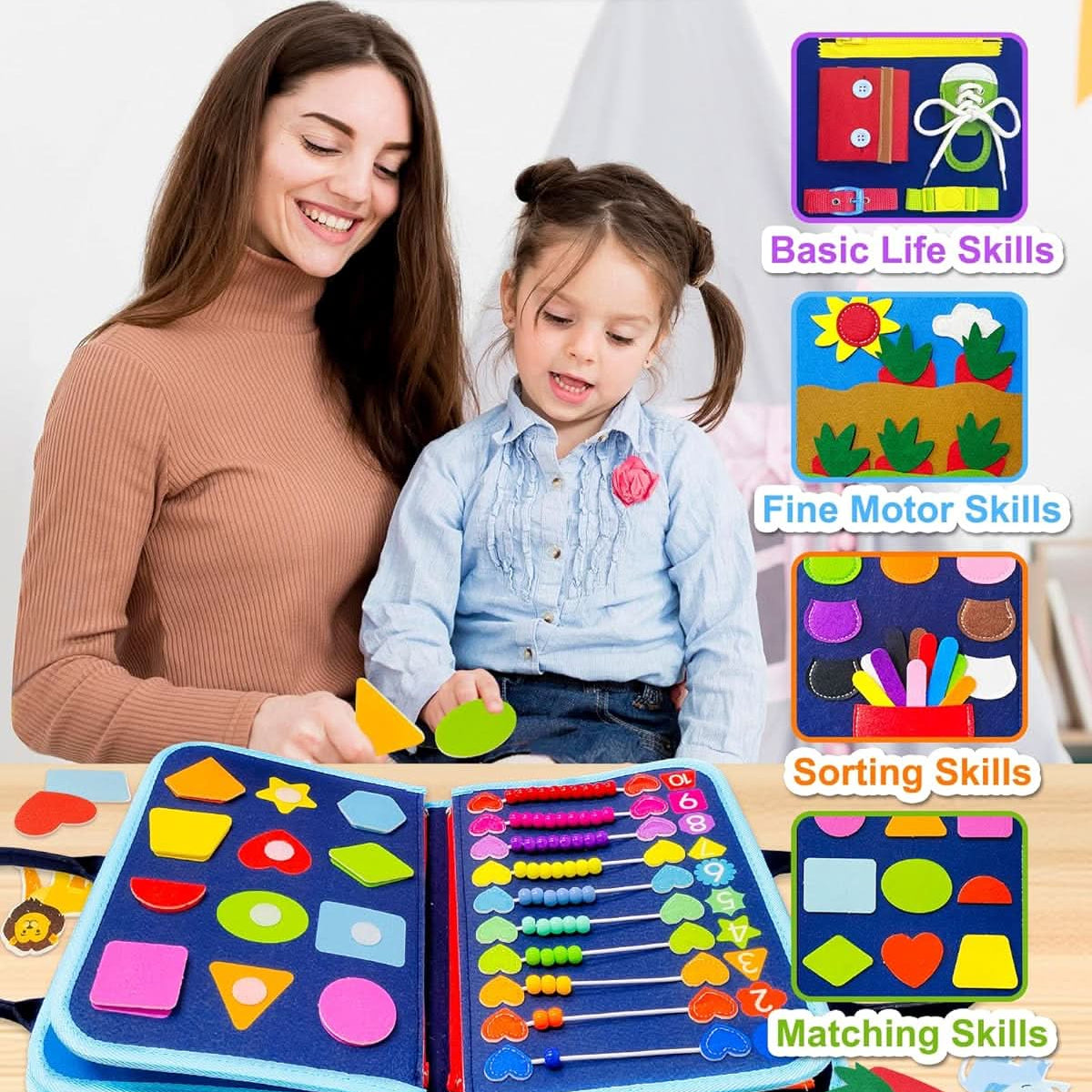 Montessori Busy Board for Babies, Baby Toys