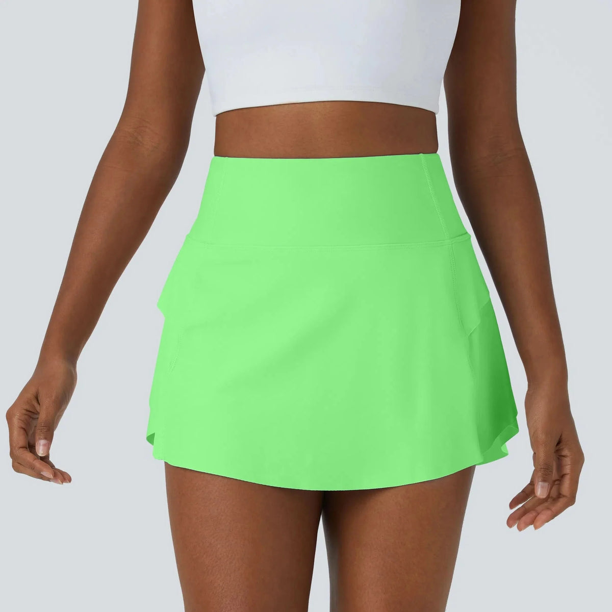 Skorts for Women, A Line Mini Skirt with Flat High Waistband