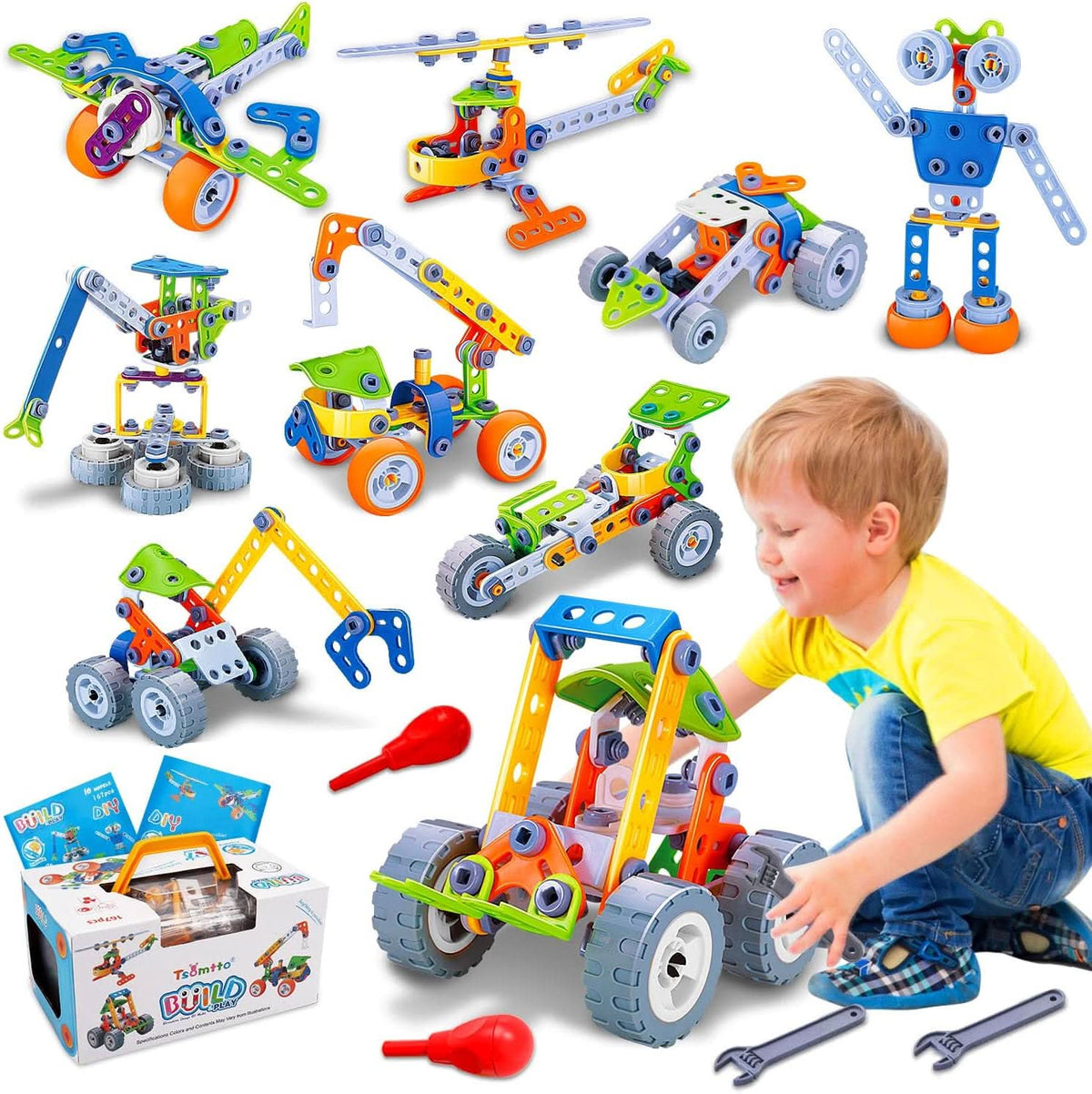Building Blocks Construction Set with Storage Box, Building Toys for Creative Play – image 6